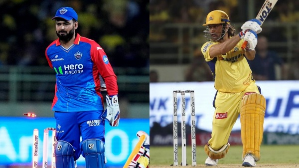 IPL 2024 - MS Dhoni one handed six is a replicate of Rishabh pant signature shot