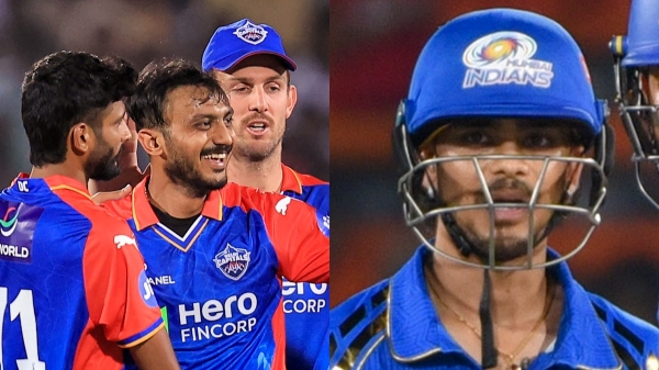 IPL 2024 MI vs DC Axar Patel takes down a Screamer against Ishan Kishan and wankhede crowd was shocked