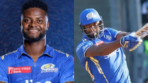 IPL 2024 - Romario sheperd hits 32 runs in last six balls powers MI into mammoth score