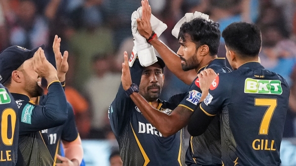 IPL 2024 GT vs DC Sandeep Warrier impresses Ashish Nehra with his powerplay bowling against Delhi Capitals