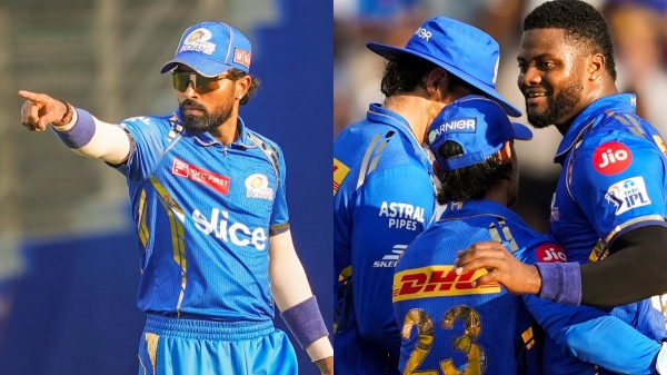 IPL 2024 MI vs DC Hardik Pandya hugged Romario Shepherd after hitting 32 runs in last over