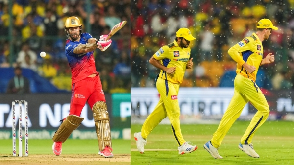 IPL 2024 CSK vs RCB - Lucky Run out for CSK as Faf duplessis dismissed for 54 runs