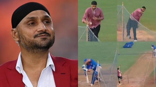 IPL 2024 MI vs KKR Harbhajan Singh bowling to Rohit Sharma during the net session at wankhede