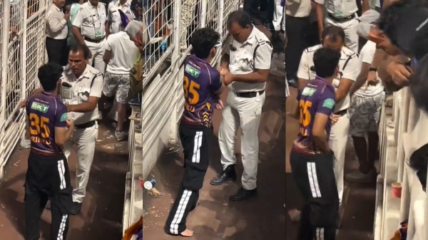 IPL 2024 A Kolkata Knight Riders fan tried to steal the match ball
