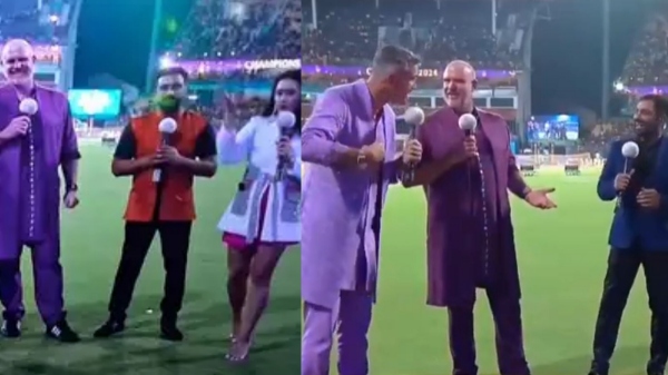IPL 2024 Kevin Pietersen and Hayden roast Ambati Rayudu after he changes the overcoat from Orange to Blue during the ipl finals