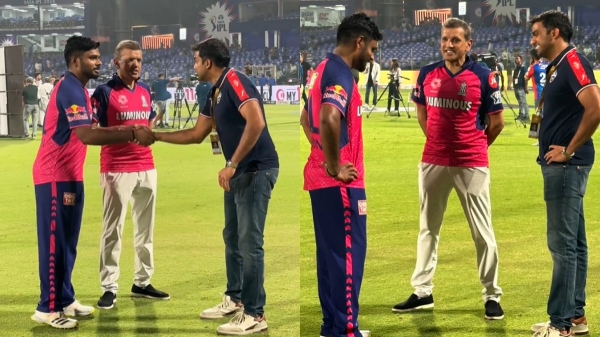 IPL 2024 DC vs RR Delhi Capitals Co Owner Parth Jindal spoke with Rajastha Royals Captain Sanjsu Samson after the Match