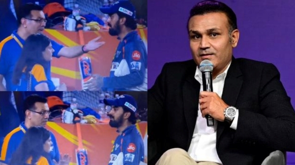 IPL 2024 LSG vs DC Sehwag Questions LSG Owner Sanjiv Goenka about his reaction to Lucknow Captain KL Rahul at Hyderabad