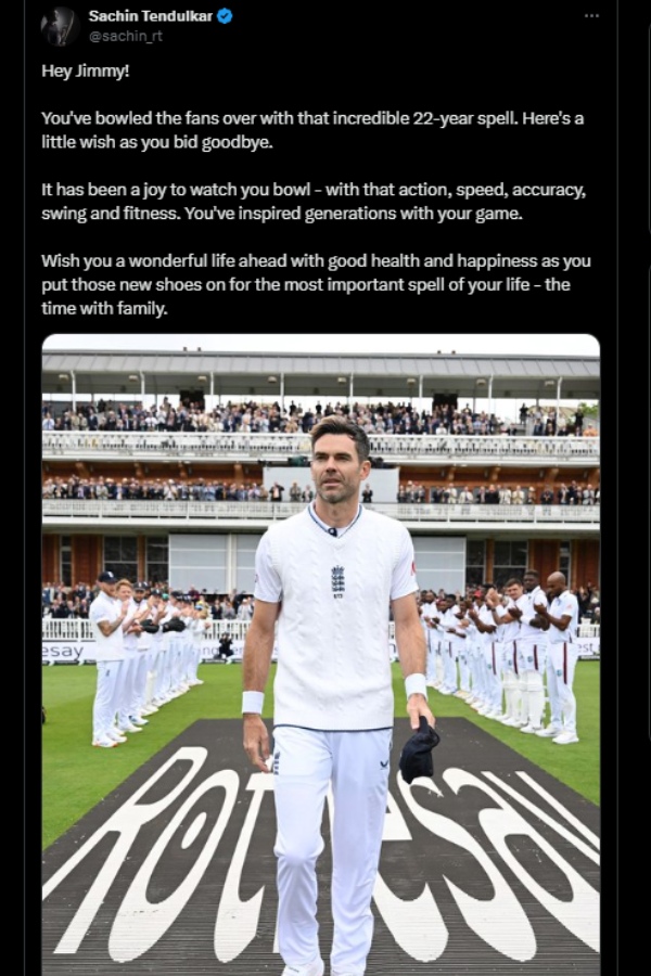 james anderson eng vs wi Sachin Tendulkar