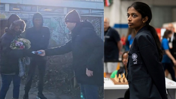 Uzbekistan Grandmaster Nodirbek Yakubboev brings R Vaishali flowers apologises for handshake issue