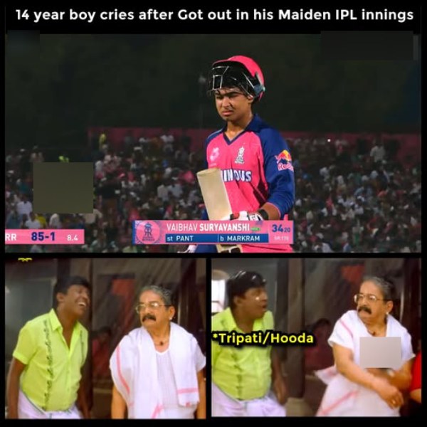 ipl 2025 Memes Vaibhav Suryavanshi Rajasthan Royals