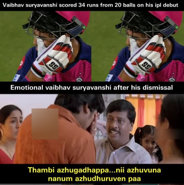 ipl 2025 Memes Vaibhav Suryavanshi Rajasthan Royals