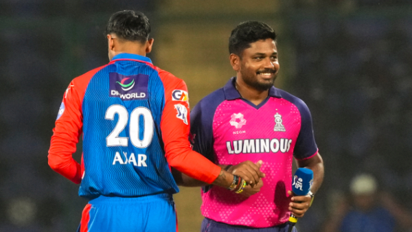 Sanju Samson Umpire Warning Delhi Capitals Rajasthan Royals IPL 2025 Wicket Keeper Fielding Cricket