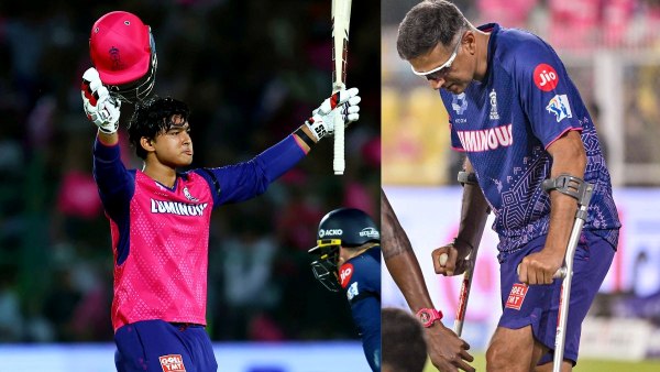 Rahul Dravid standing ovation from wheel chair for 14-Year-Old Vaibhav Suryavanshi s IPL Century