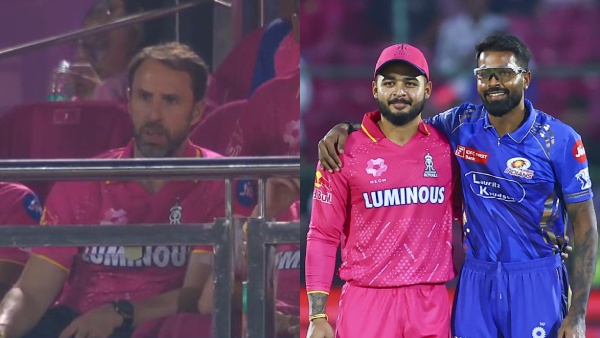 RR vs MI Former England football Player and Manager Gareth Southgate watching RR vs MI game in IPL at Jaipur