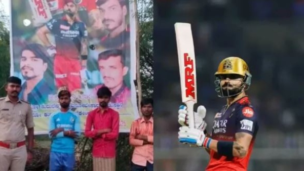RCB vs CSK 3 RCB Fans arrested for sacrificing goat infront of Virat Kohli and RCB poster after the victory against CSK