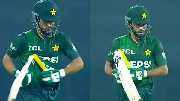 Babar Azam vs Mohammad Haris Pakistan Cricketer Smashes Bat After Scoring Just 1 Run in T20I Match