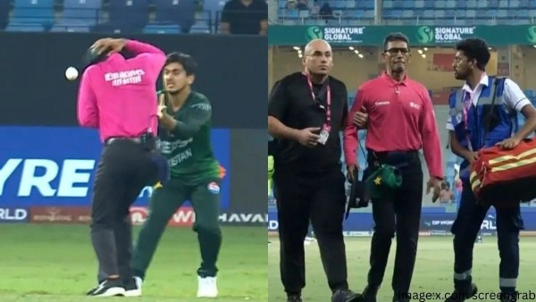 PAK vs UAE Umpire Hit on Head by Pakistan Player s Throw Leaves Field - Was It Intentional