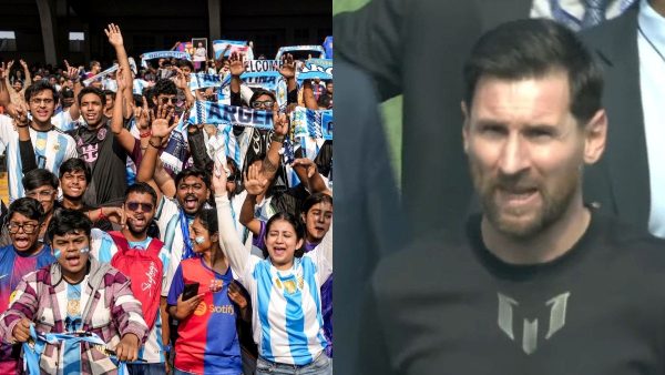 Messi Event Bottle Throwing Chairs Broken Kolkata Fans Forces Lionel Messi to Exit Event Midway