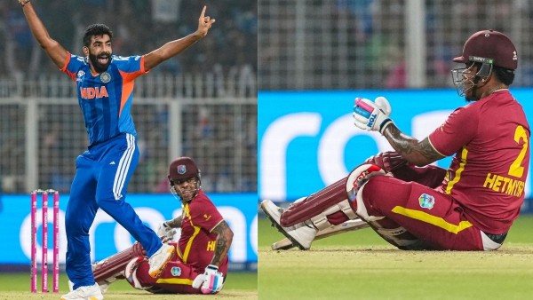 IND vs WI Hetmyer and Daren Sammy Fuming Over Controversial DRS Decision Bumrah Rocks West Indies