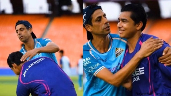 IPL 2026 Vaibhav Suryavanshi Seeks Blessings from Ashish Nehra and gets emotional Ahead of RR vs GT Clash