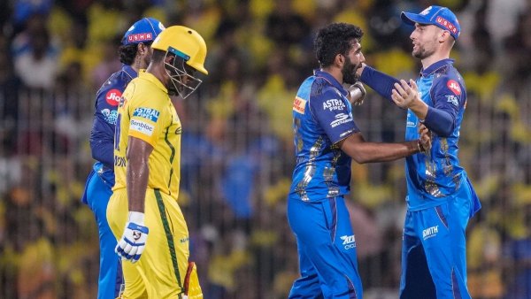 CSK vs MI Bumrah Outfoxes Sanju Samson Early Blow for CSK against Mumbai Indians at Chepauk CSK vs MI Bumrah Outfoxes Sanju Samson Early Blow for CSK against Mumbai Indians at Chepauk