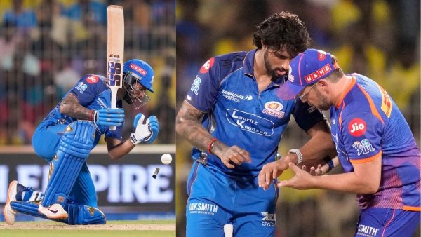IPL 2026 Tilak Varma s 28 000 WHOOP Band Flies Off After Painful Blow Dramatic Moment in CSK vs MI match