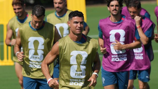 Cristiano Ronaldo celebrating goal during 2026 World Cup match