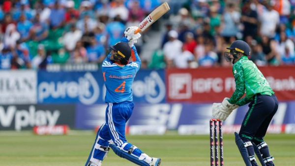 Abhishek Sharma batting during India vs Ireland T20 match