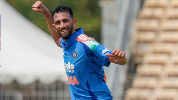 Prasidh Krishna celebrates 5-wicket haul against Afghanistan at Chepauk Prasidh Krishna celebrates 5-wicket haul against Afghanistan at Chepauk