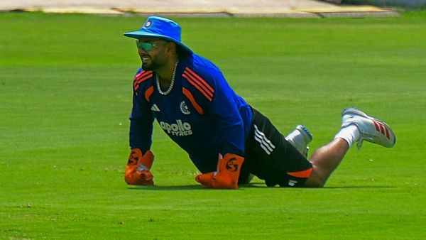 Rishabh Pant during a cricket training session Rishabh Pant during a cricket training session
