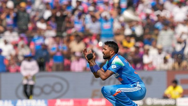 Hardik Pandya during a cricket practice session