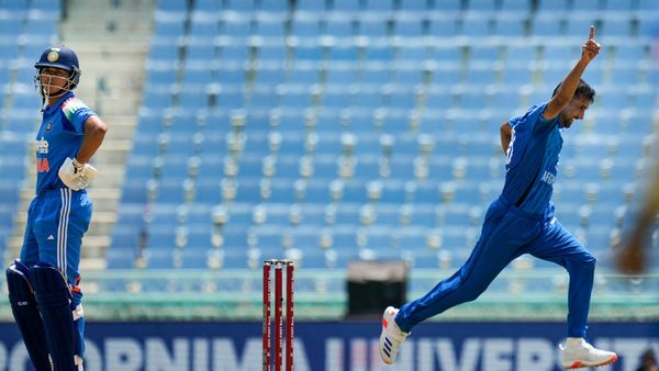 Prince Yadav receives his international cricket debut cap Prince Yadav receives his international cricket debut cap