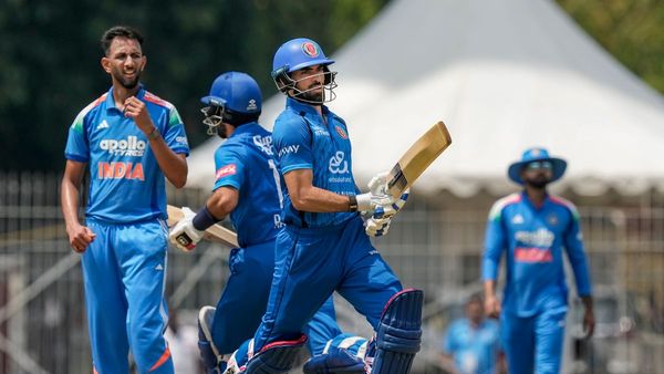 Prasidh Krishna celebrating cricket wicket against Afghanistan