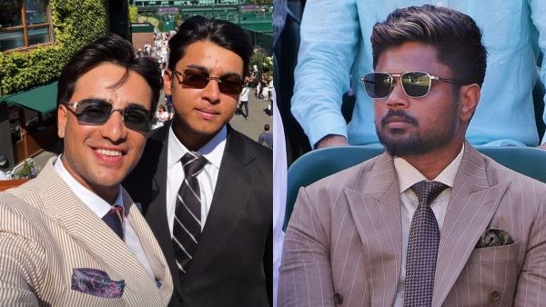 Vaibhav Suryavanshi Sanju Samson Abhishek Sharma Attend Wimbledon Final with Yuvraj Singh Vaibhav Suryavanshi Sanju Samson Abhishek Sharma Attend Wimbledon Final with Yuvraj Singh