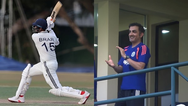 Gautam Gambhir gives standing ovation to Gurnoor Brar as he hits 4 sixes in an over in Sri Lanka Warm-Up Match