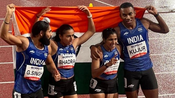 Asian Games 2026 Indian 4x100m Mixed Relay Team Wins Bronze with a New National Record Asian Games 2026 Indian 4x100m Mixed Relay Team Wins Bronze with a New National Record