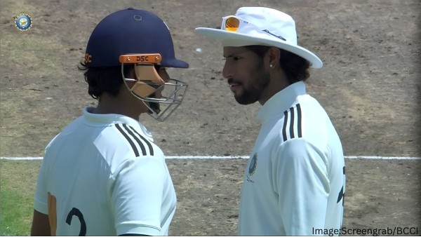 Tilak Varma Clever Sledging Leads to Vaibhav Suryavanshi s Wicket in Duleep Trophy Final Tilak Varma Clever Sledging Leads to Vaibhav Suryavanshi s Wicket in Duleep Trophy Final