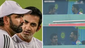 గంభీర్, రోహిత్ మధ్య తీవ్ర వాగ్వాదం!(వీడియో)