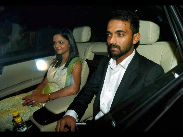 భజ్జీ రిసెప్షన్‌లో రహానే దంపతులు