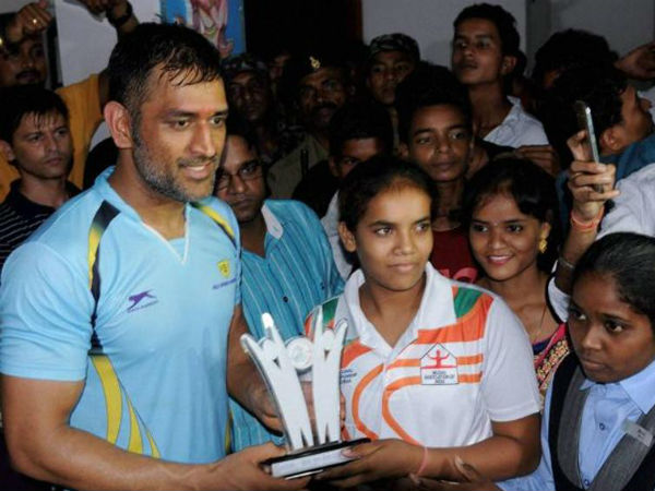 See pics: MS Dhoni plays charity football match in Jharkhand 