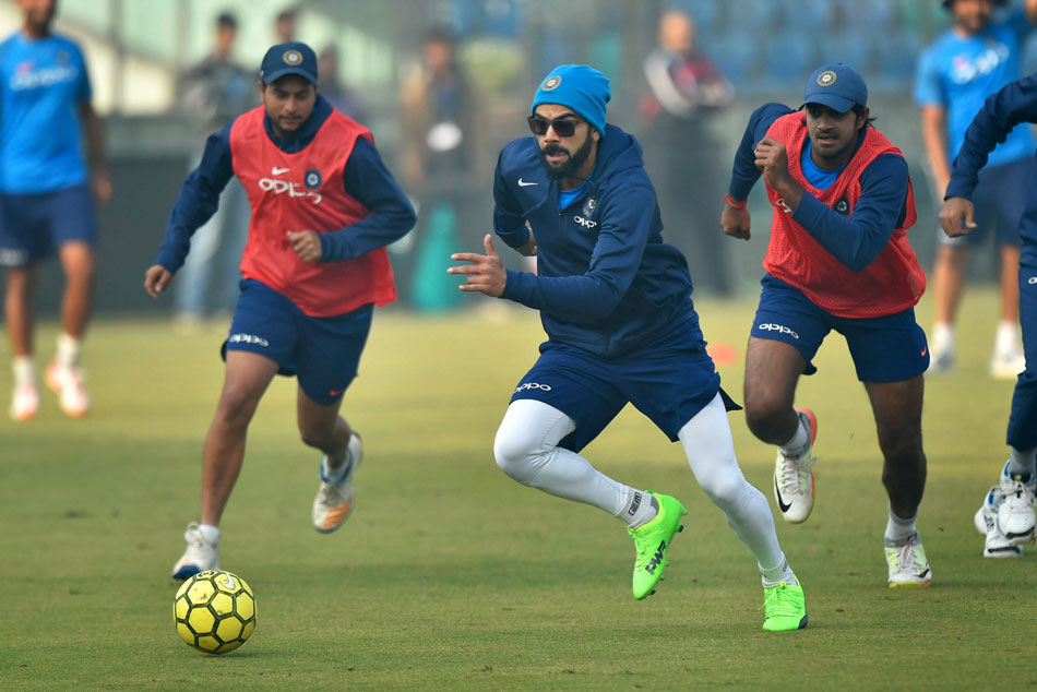 India Cricket Team captain practice session in New Delhi on Friday
