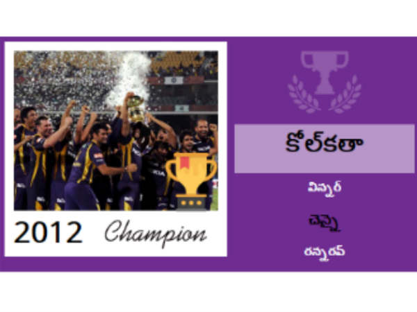2012: కోల్‌కతా నైట్‌రైడర్స్