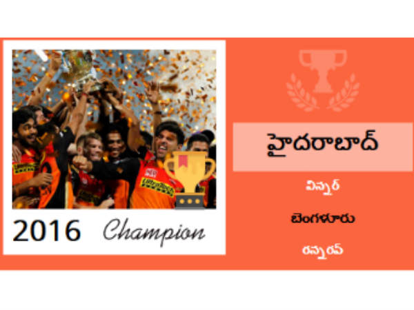  2016: సన్‌రైజర్స్ హైదరాబాద్