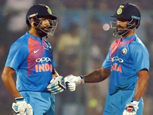 ధావన్, రోహిత్ శర్మ తమ స్థానాల్ని నిలబెట్టుకోగా ధావన్, రోహిత్ శర్మ తమ స్థానాల్ని నిలబెట్టుకోగా