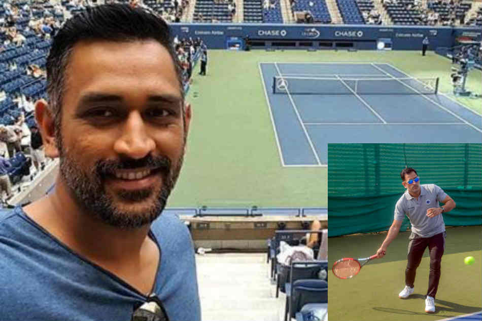 MS Dhoni Swaps The Cricket Bat With The Tennis Racquet; See Pictures MS Dhoni Swaps The Cricket Bat With The Tennis Racquet; See Pictures