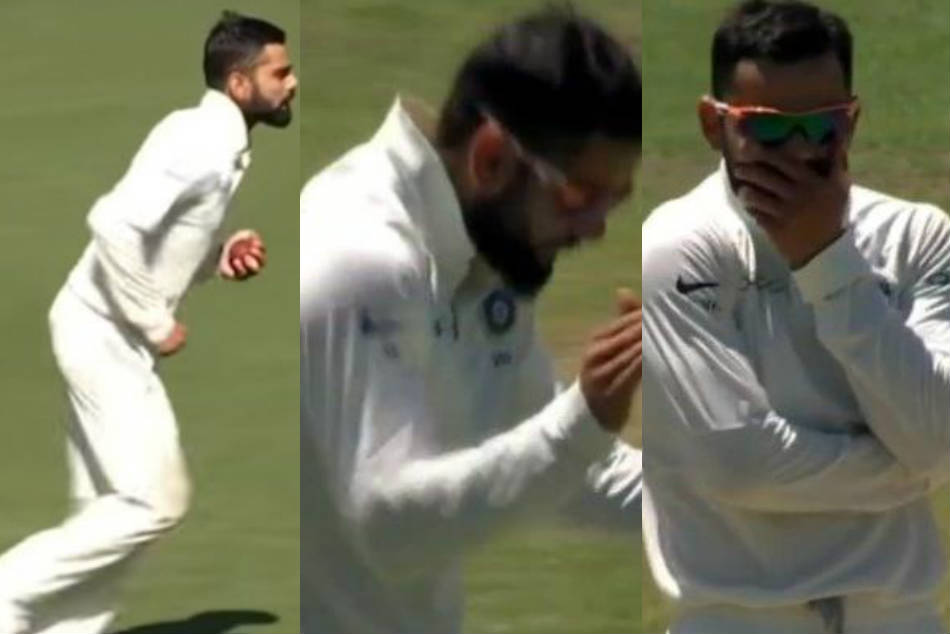 India vs Australia: Virat Kohli takes a wicket in practice match, celebrates in style - Watch India vs Australia: Virat Kohli takes a wicket in practice match, celebrates in style - Watch