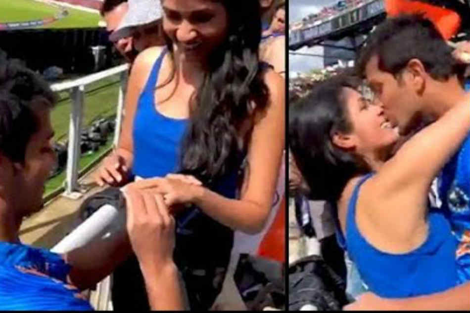 ICC Cricket World Cup 2019: Indian Fan Proposing to His Girlfriend During India-Pakistan Match is Warming Hearts Online ICC Cricket World Cup 2019: Indian Fan Proposing to His Girlfriend During India-Pakistan Match is Warming Hearts Online
