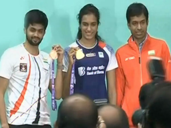 PV Sindhu reaches hyderabad