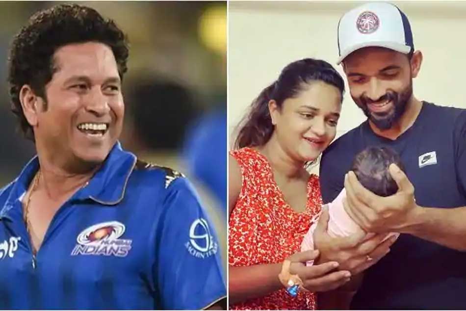 Night watchman changing the diapers: Sachin Tendulkar wishes Ajinkya Rahane on fatherhood Night watchman changing the diapers: Sachin Tendulkar wishes Ajinkya Rahane on fatherhood