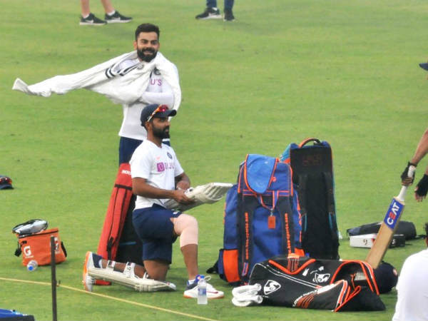 స్లిప్‌లో క్యాచ్‌లు ప్రాక్టీస్ పట్టిన రహానే 